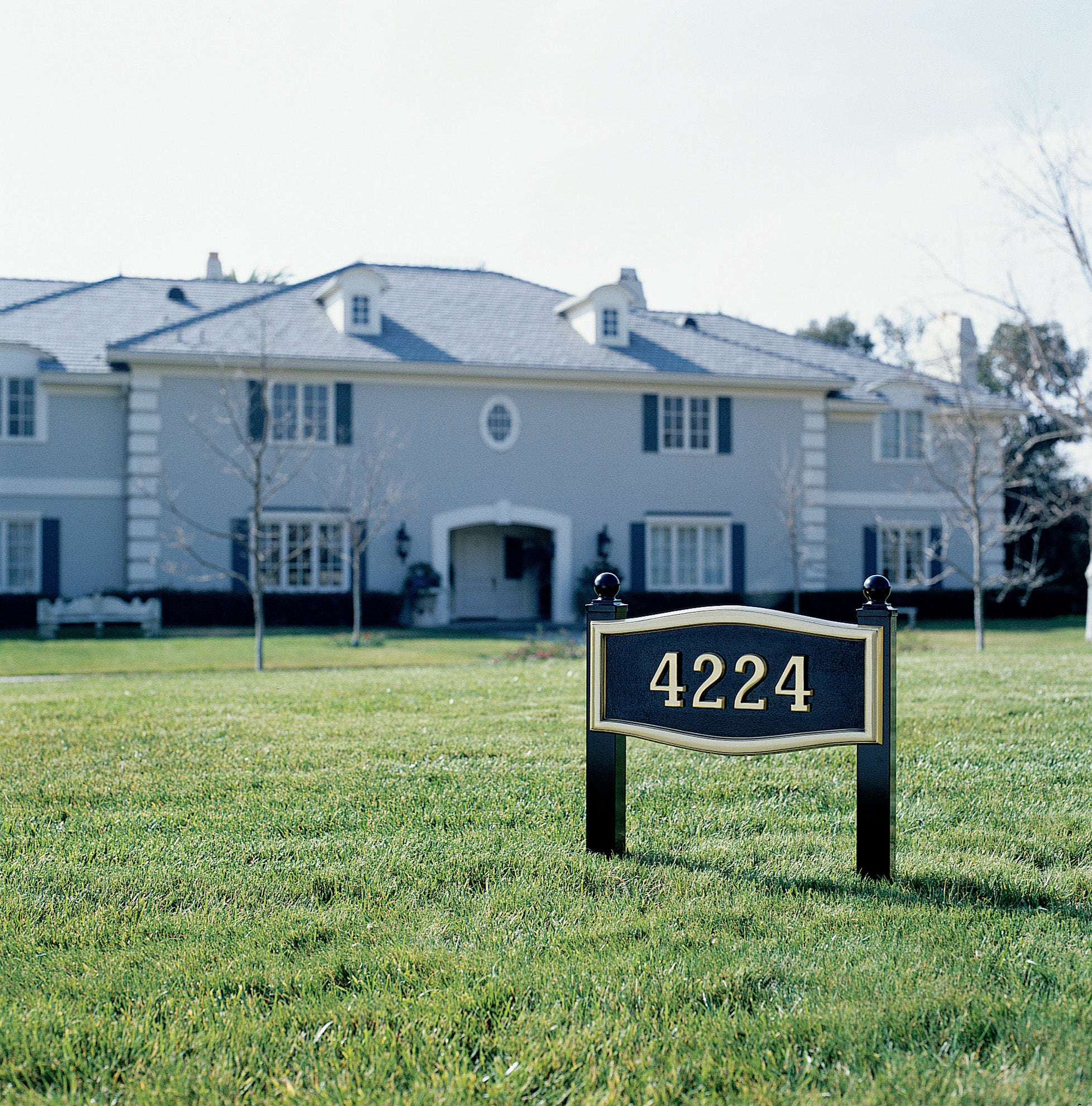 HouseMark Address Plaques with Brass Accents