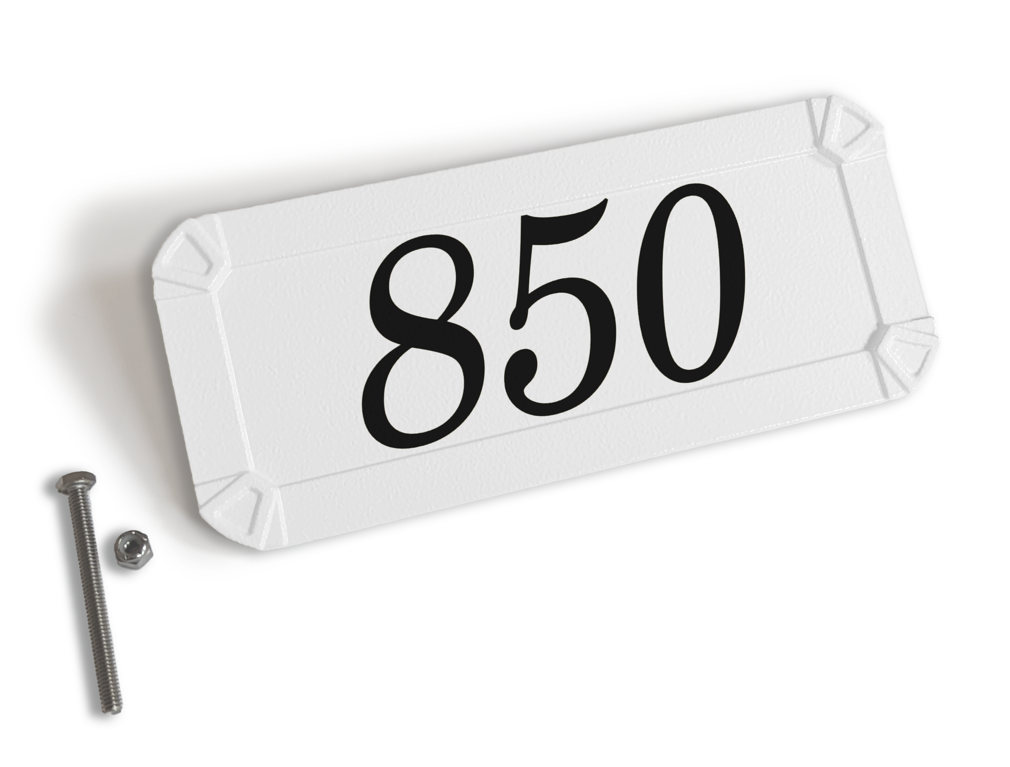 Black and White Limited Edition Keystone Address Plaque
