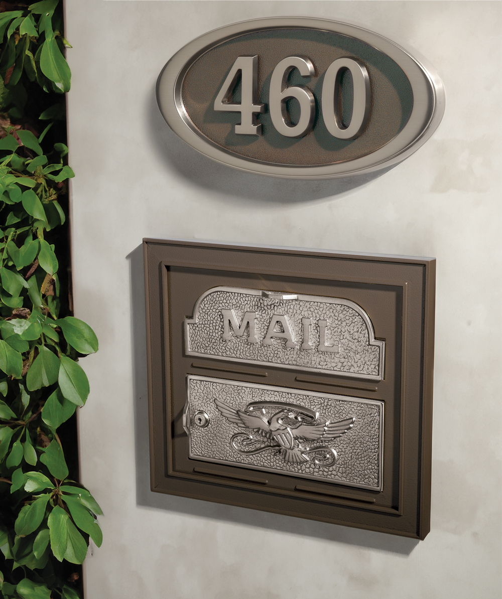 HouseMark Address Plaque with Brass Accents