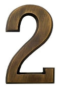 HouseMark Number "2" Antique Brass